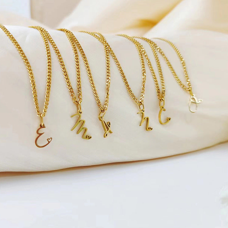 Heart Initial Pendant Necklace
