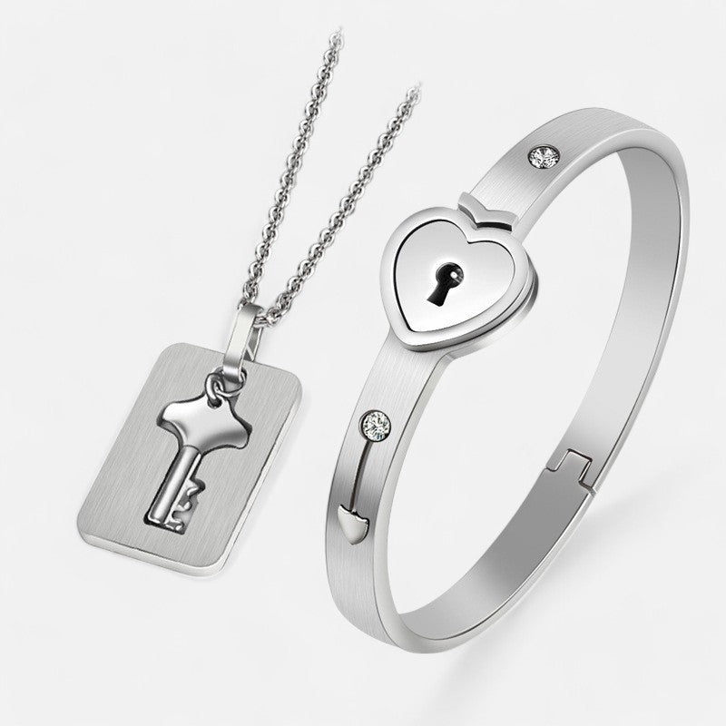 Key to My Heart Bracelet & Necklace Set - Open Jewellery