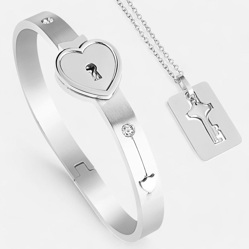 Key to My Heart Bracelet & Necklace Set - Open Jewellery