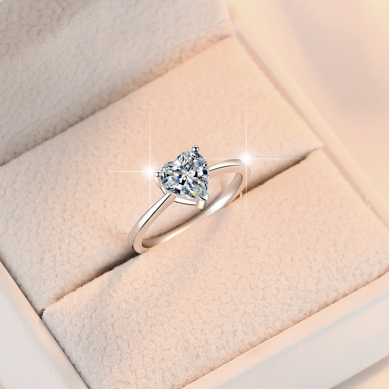 Sterling Silver Heart Charm Ring