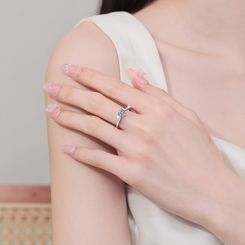 Sterling Silver Heart Charm Ring