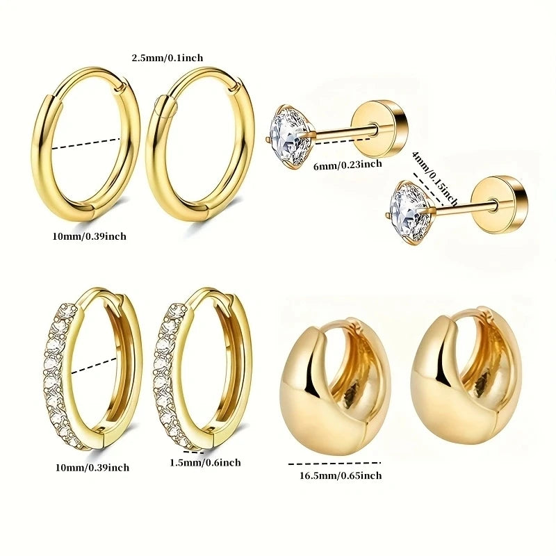 Hypoallergenic Thick Earrings Cartilage Jewelry Set