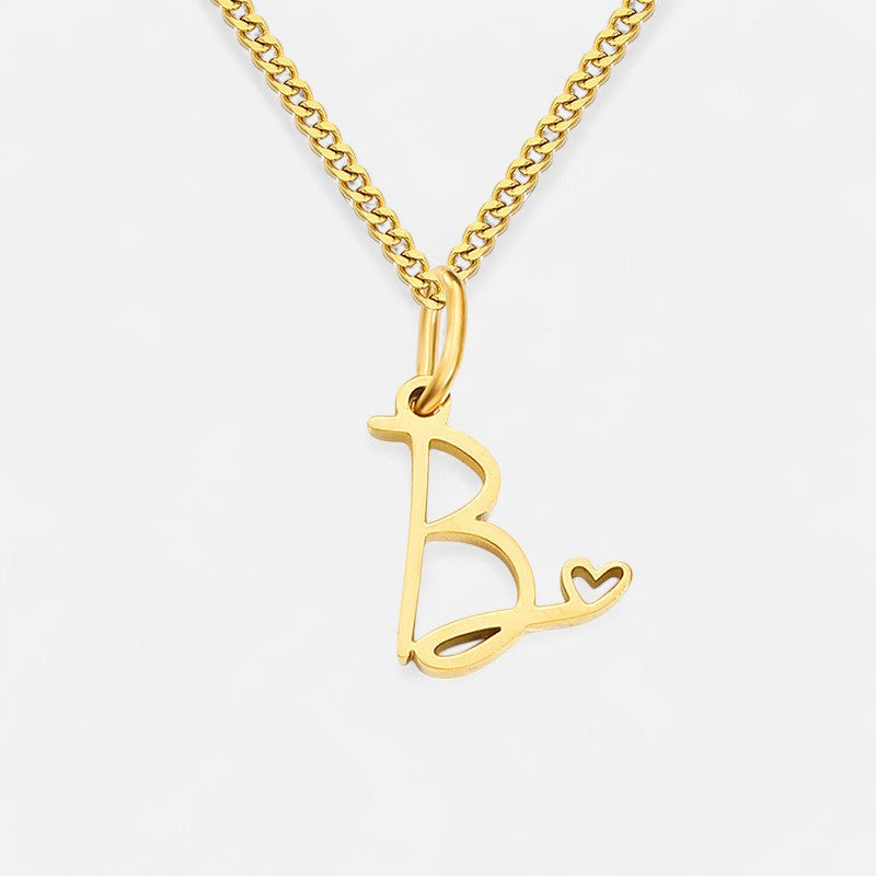 Heart Initial Pendant Necklace