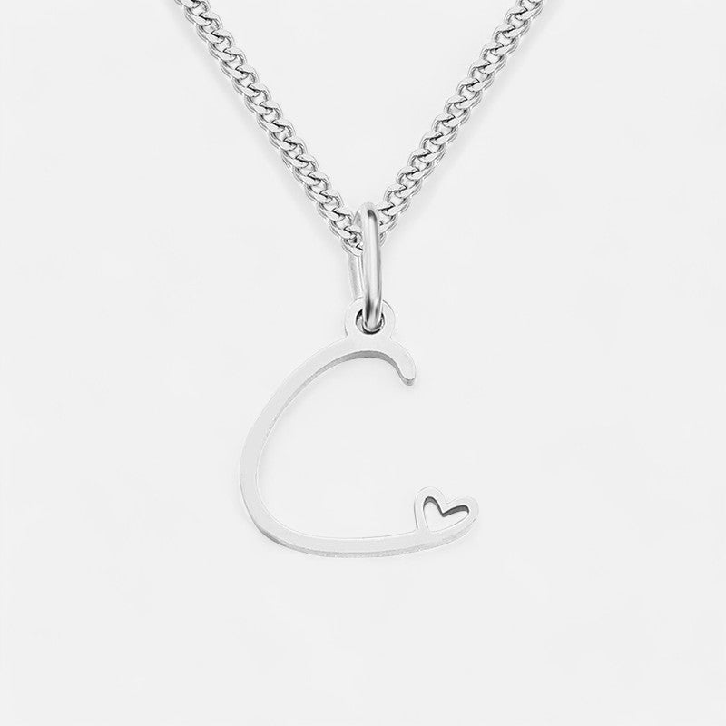 Heart Initial Pendant Necklace
