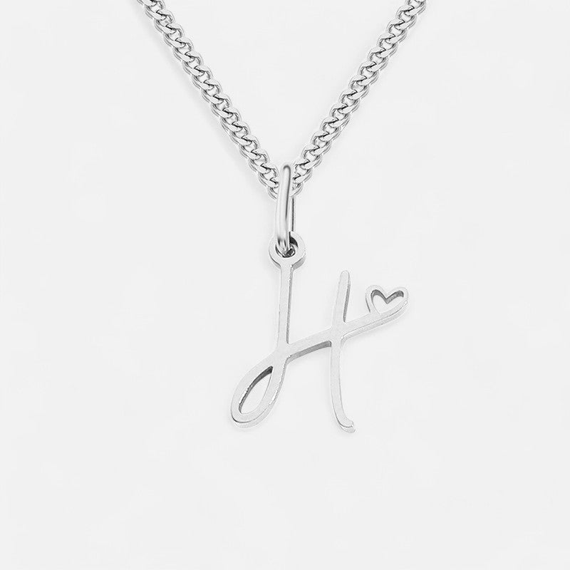 Heart Initial Pendant Necklace