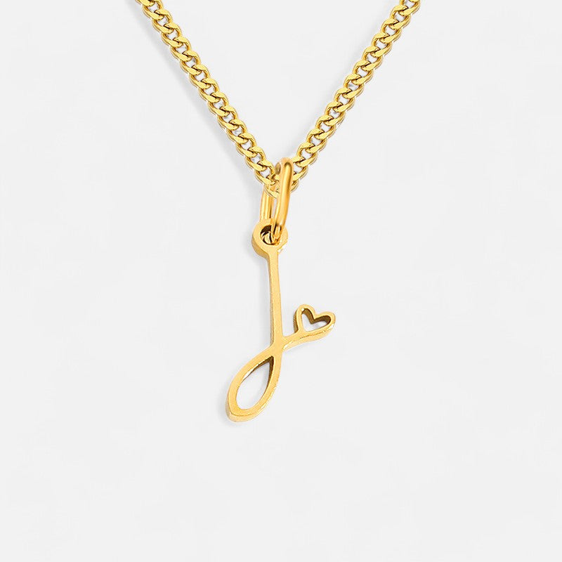 Heart Initial Pendant Necklace