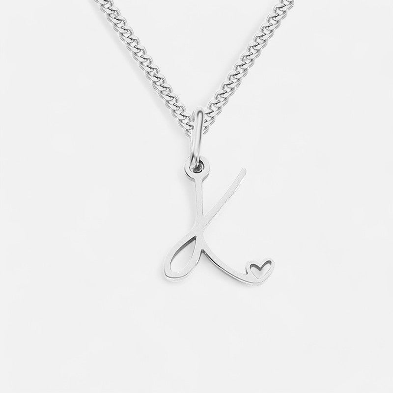 Heart Initial Pendant Necklace