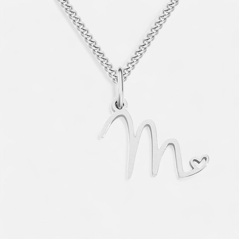 Heart Initial Pendant Necklace