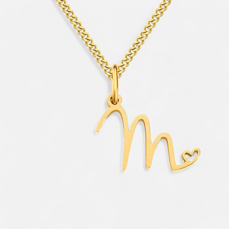 Heart Initial Pendant Necklace