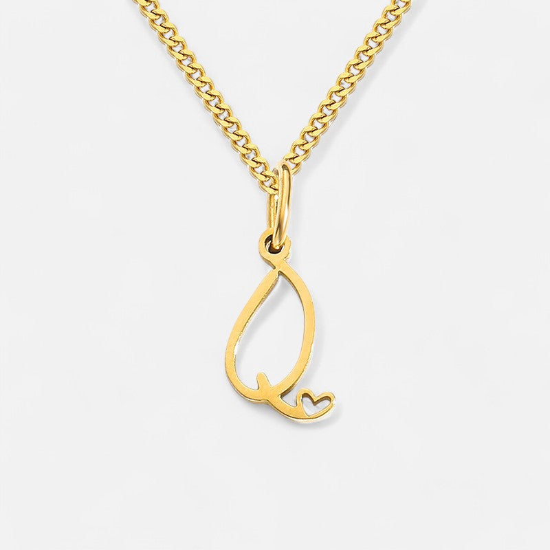 Heart Initial Pendant Necklace