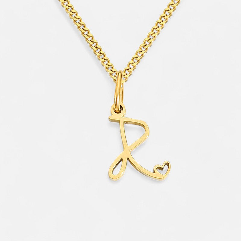 Heart Initial Pendant Necklace