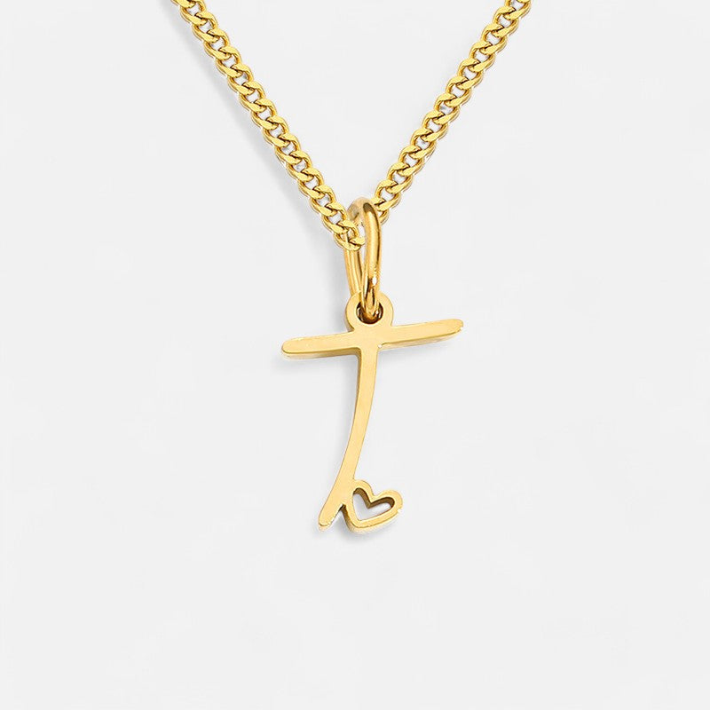Heart Initial Pendant Necklace