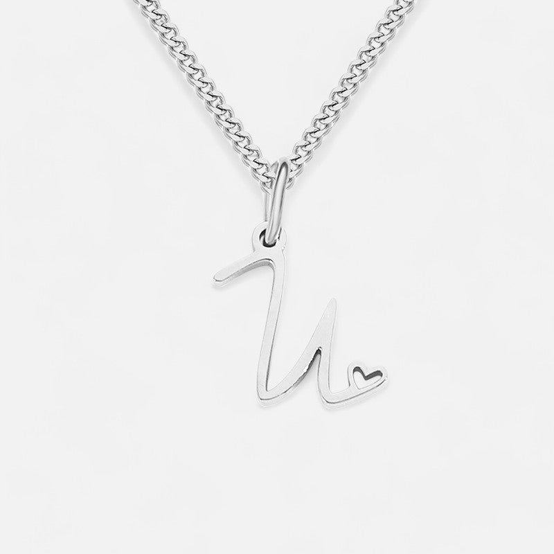 Heart Initial Pendant Necklace