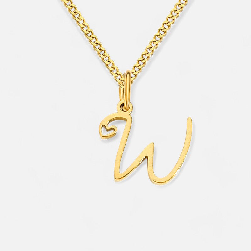 Heart Initial Pendant Necklace