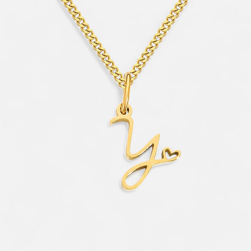 Heart Initial Pendant Necklace