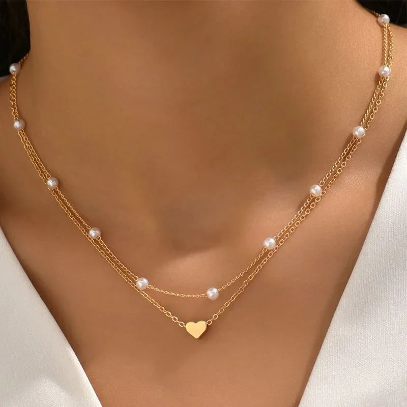 Pearl Cross Love Heart Pendant