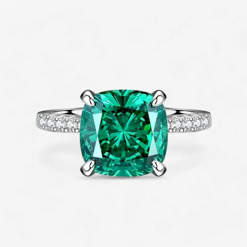 Sterling SIlver Emerald Bliss Pavé Ring - Open Jewellery