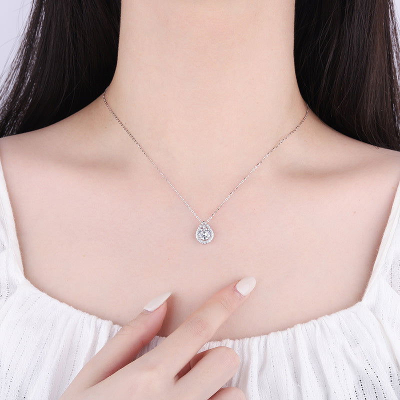 Sterling Silver Aurora Teardrop Necklace - Open Jewellery