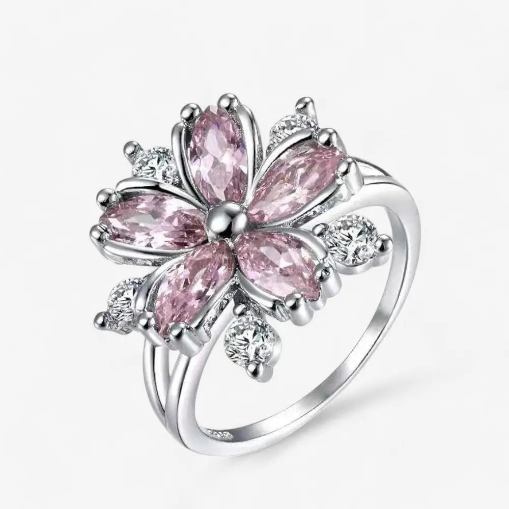 Sterling Silver Blooming Petals Ring - Dolce Vincita