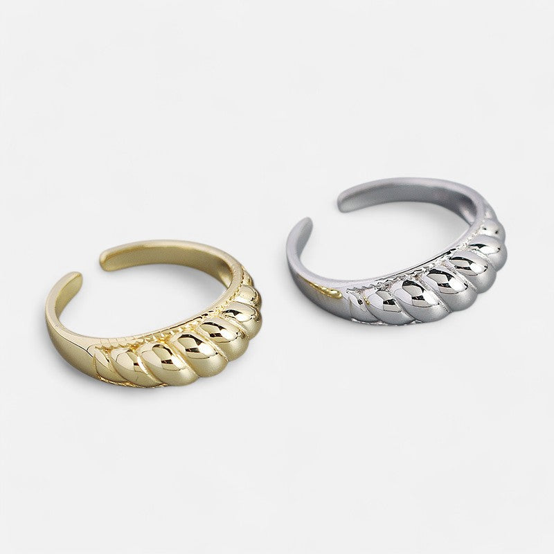 Sterling Silver Braided Open Ring - Dolce Vincita