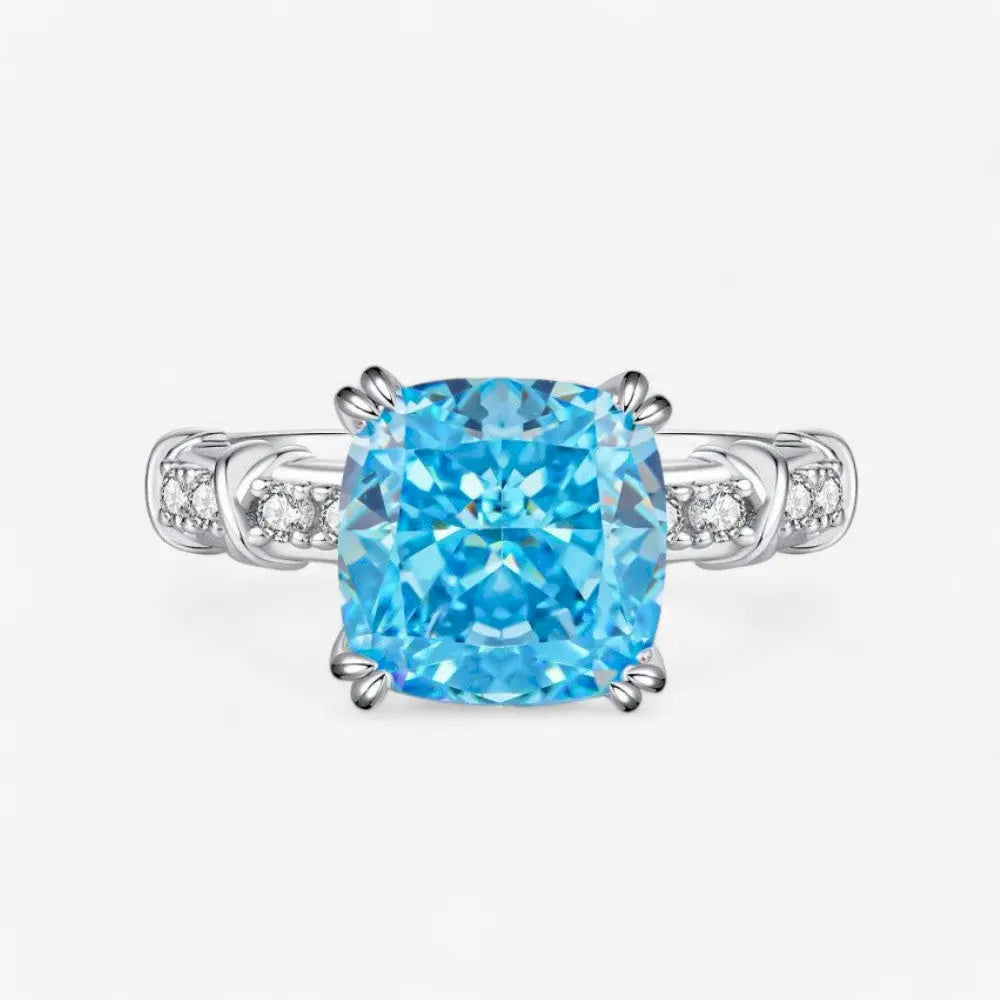 Sterling Silver Cushion-Cut Infinity Band Ring - Dolce Vincita