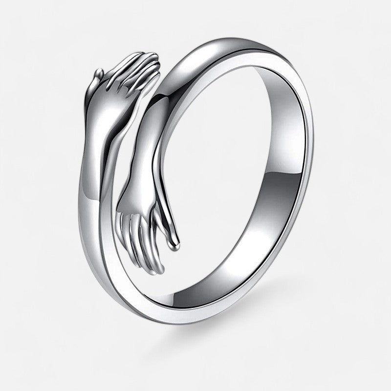 Sterling Silver Embrace Hug Ring - Dolce Vincita