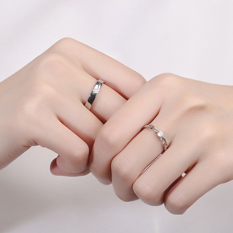 Sterling Silver Enchanted Harmony Couple Rings - Dolce Vincita