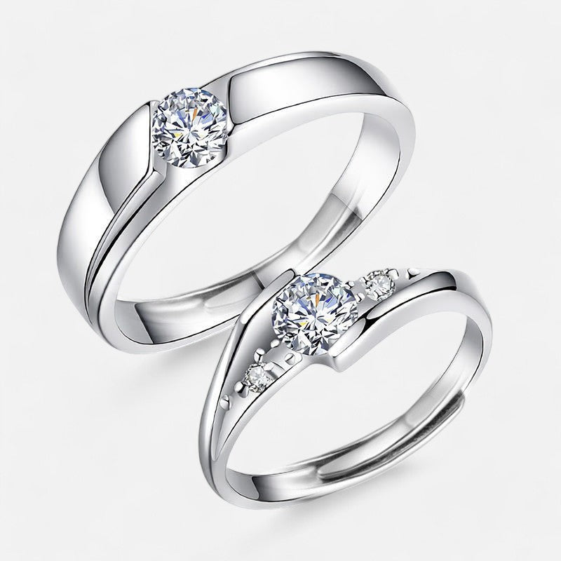 Sterling Silver Eternal Bond Couple Ring Set - Dolce Vincita