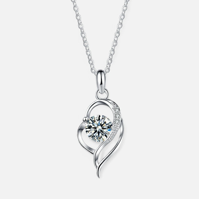 Sterling Silver Eternal Heart Pendant Necklace - Open Jewellery