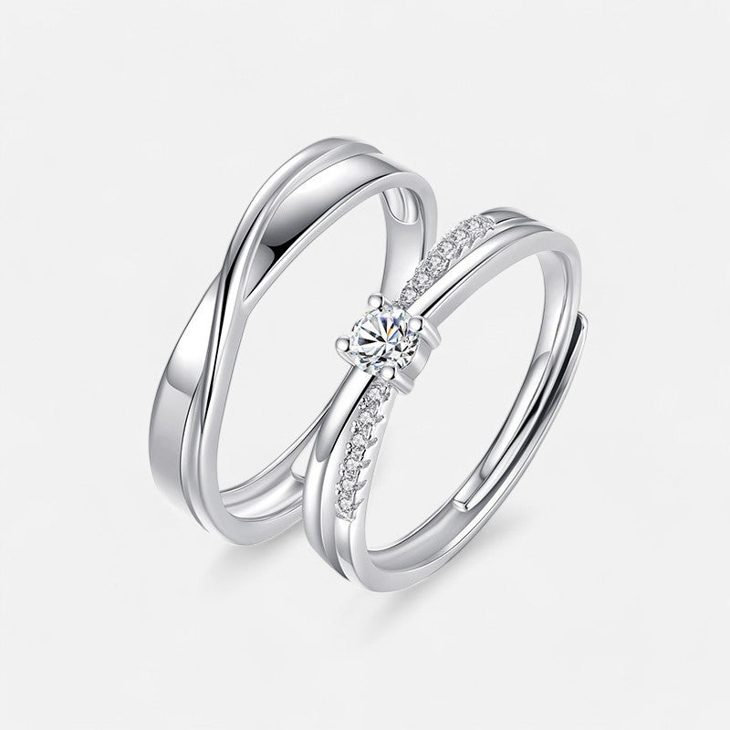 Sterling Silver Eternity Bond Couple Rings - Dolce Vincita