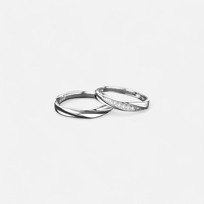 Sterling Silver Eternity Knot Couple Rings - Dolce Vincita