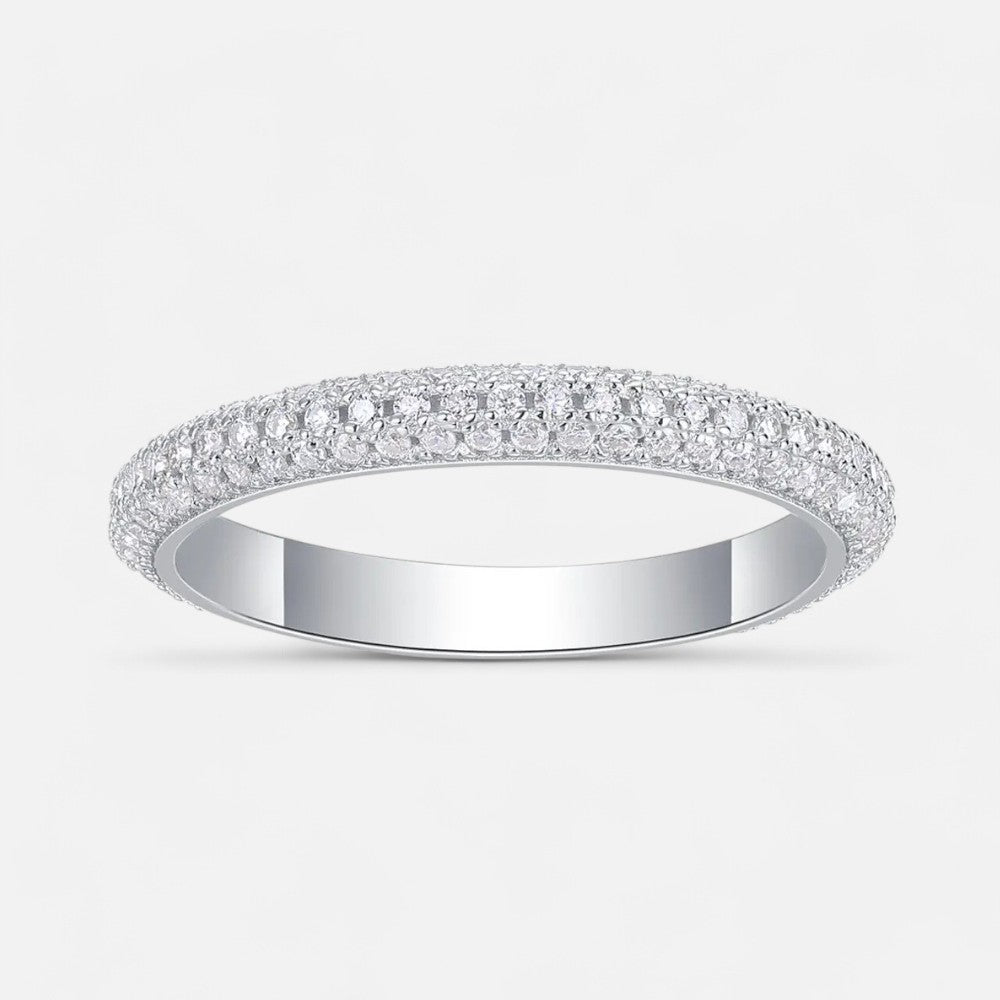 Sterling Silver Eternity Wave Band Ring - Dolce Vincita