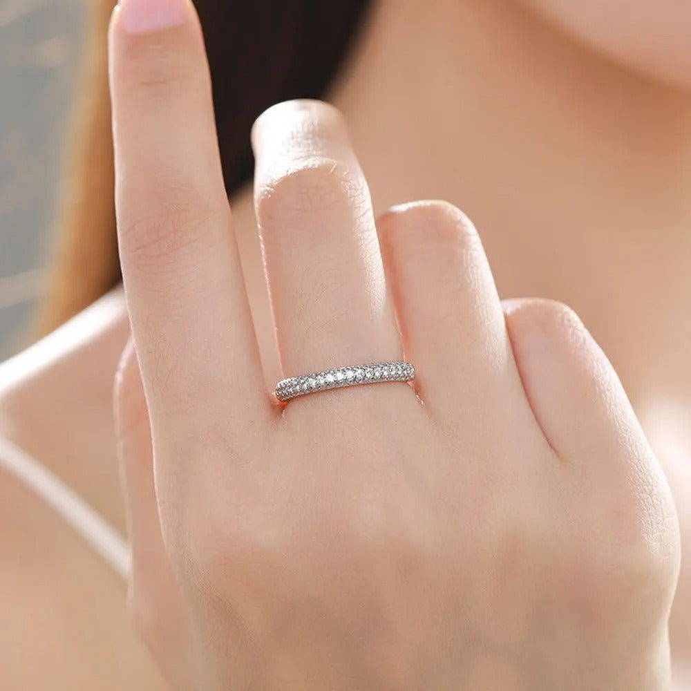 Sterling Silver Eternity Wave Band Ring - Dolce Vincita