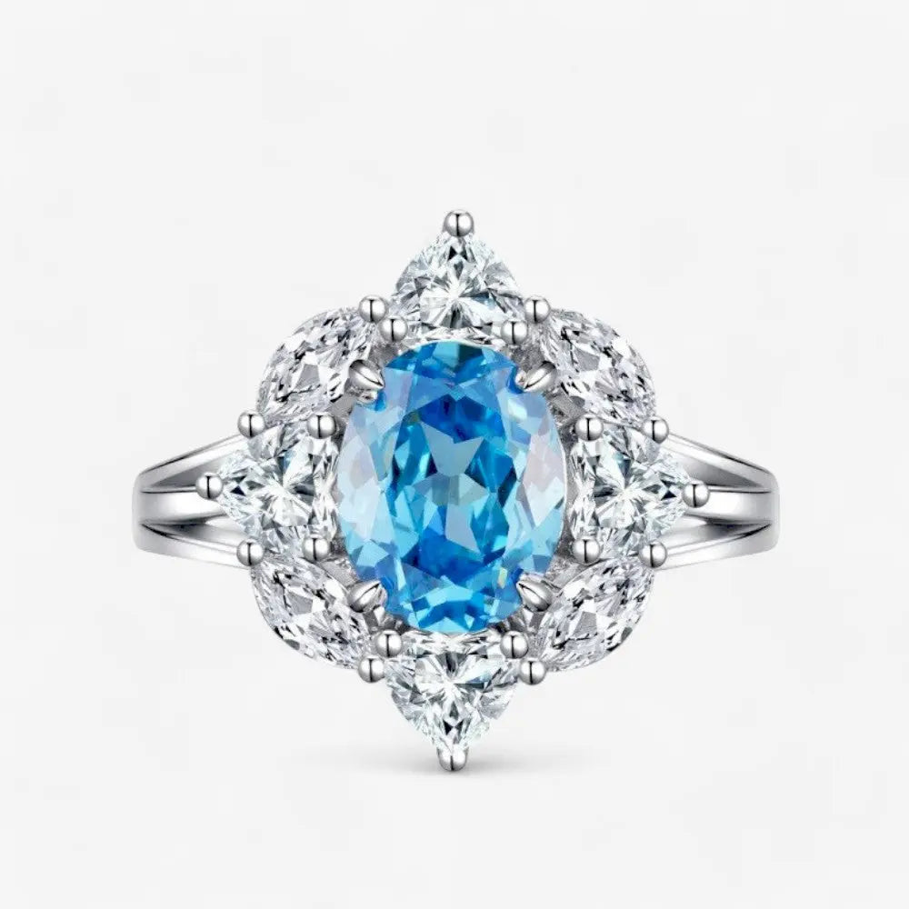 Sterling Silver Floral Cluster Ring - Dolce Vincita