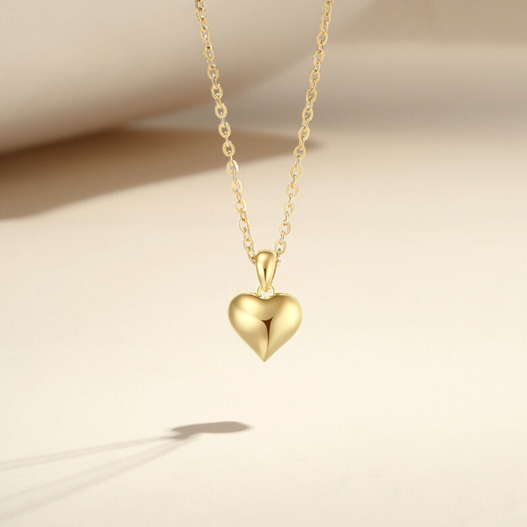 Sterling Silver Gold Heart Necklace - Dolce Vincita