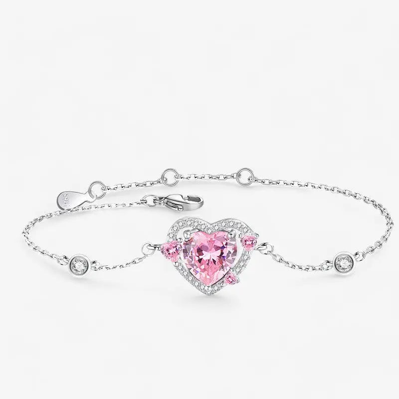 Sterling Silver Heart's Embrace Bracelet - Open Jewellery