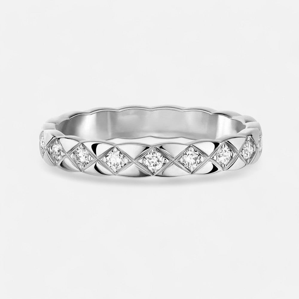 Sterling Silver Lattice Eternity Band - Dolce Vincita