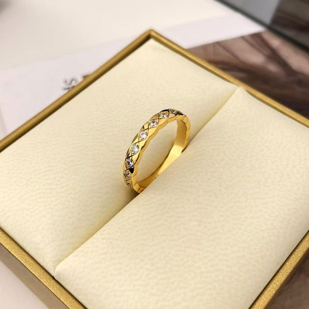 Sterling Silver Lattice Eternity Band - Dolce Vincita