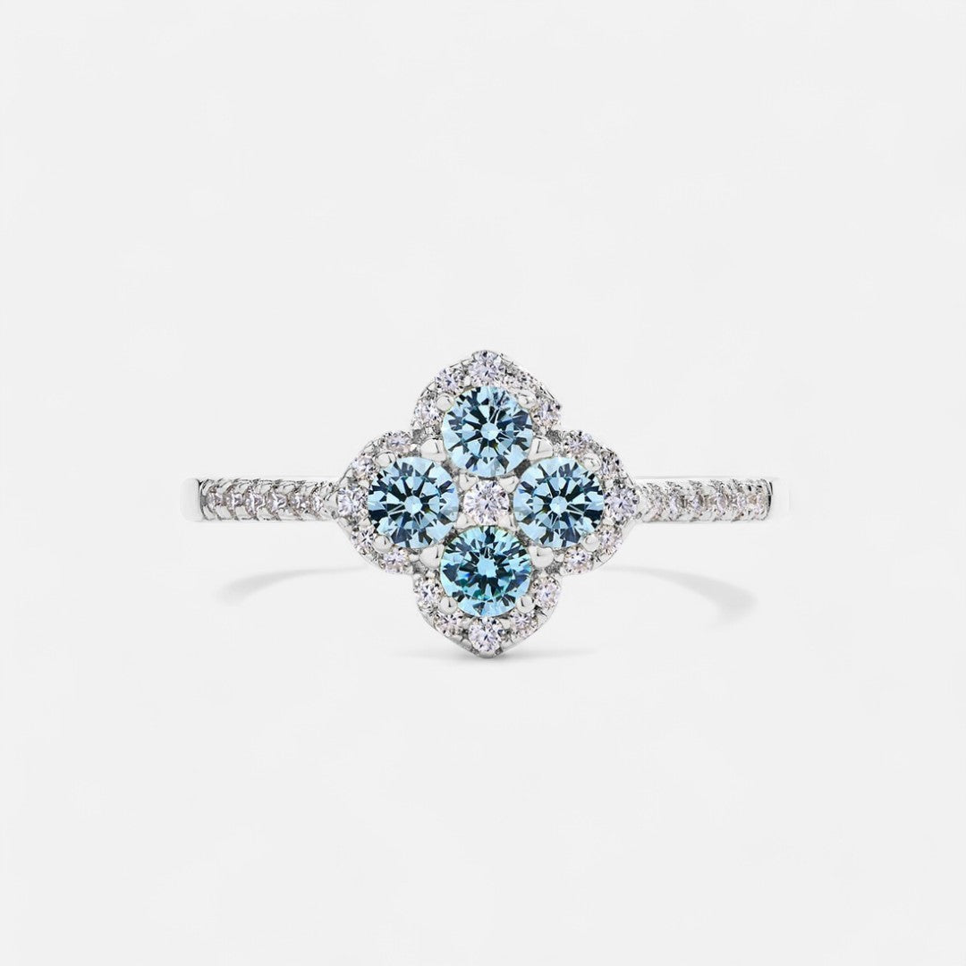 Sterling Silver Midnight Blossom Ring - Dolce Vincita