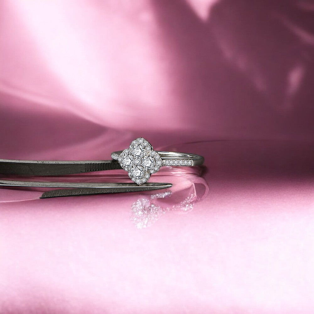 Sterling Silver Midnight Blossom Ring - Dolce Vincita
