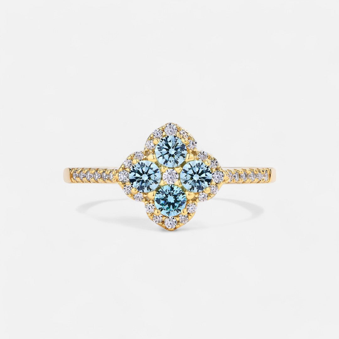Sterling Silver Midnight Blossom Ring - Dolce Vincita