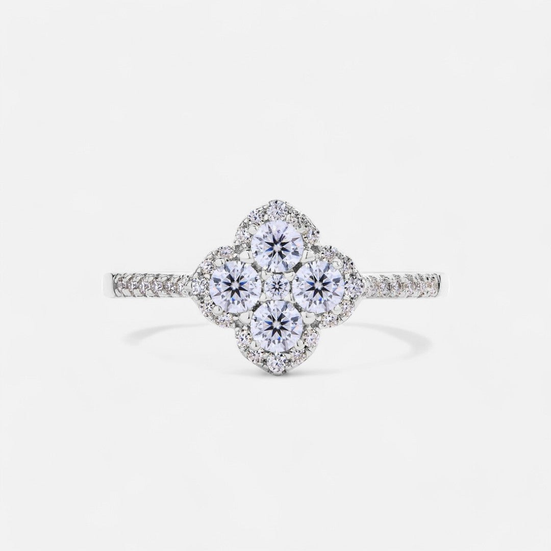 Sterling Silver Midnight Blossom Ring - Dolce Vincita