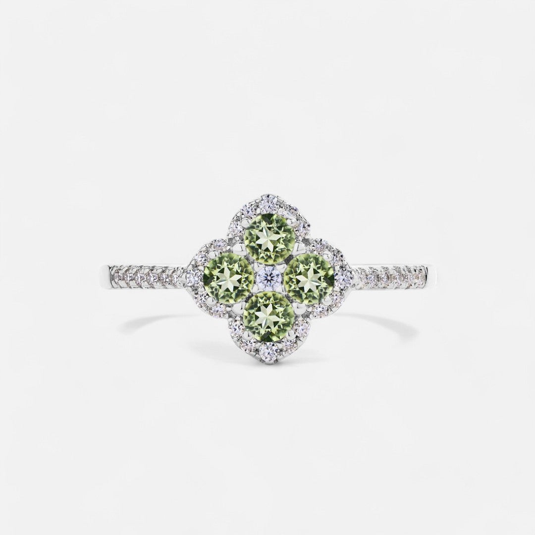 Sterling Silver Midnight Blossom Ring - Dolce Vincita