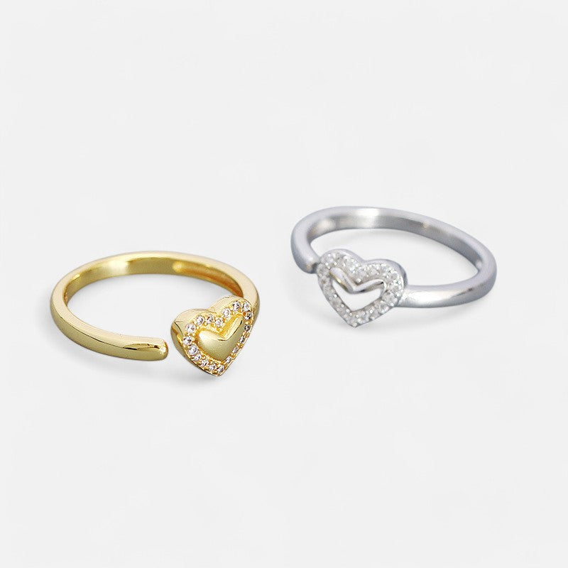Sterling Silver Open Heart Ring - Dolce Vincita