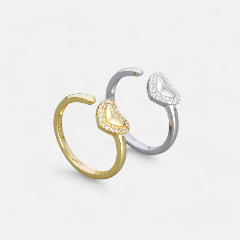 Sterling Silver Open Heart Ring - Dolce Vincita