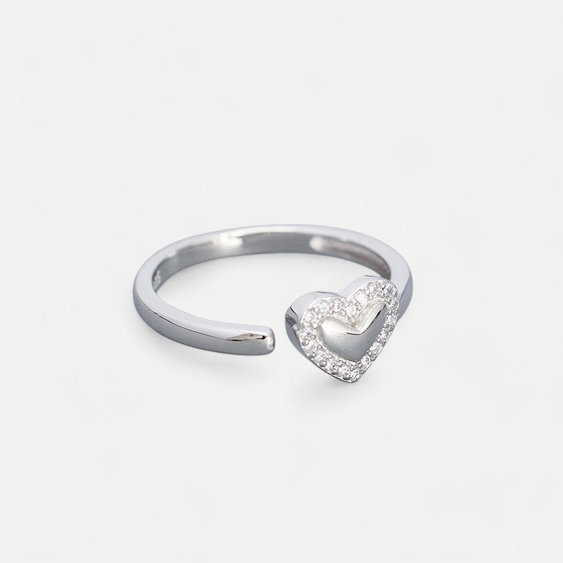 Sterling Silver Open Heart Ring - Dolce Vincita