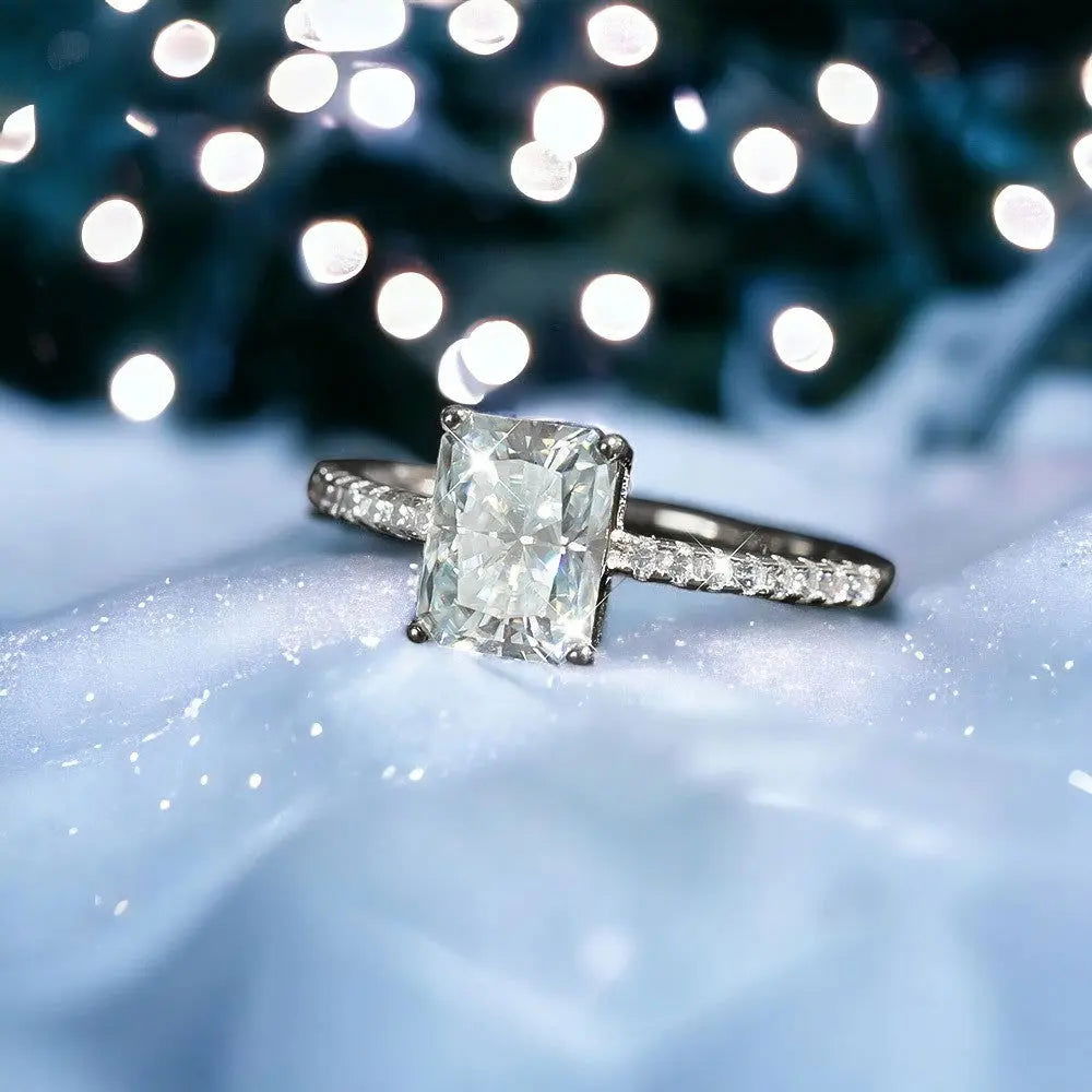 Sterling Silver Radiant Cut Ring - Dolce Vincita