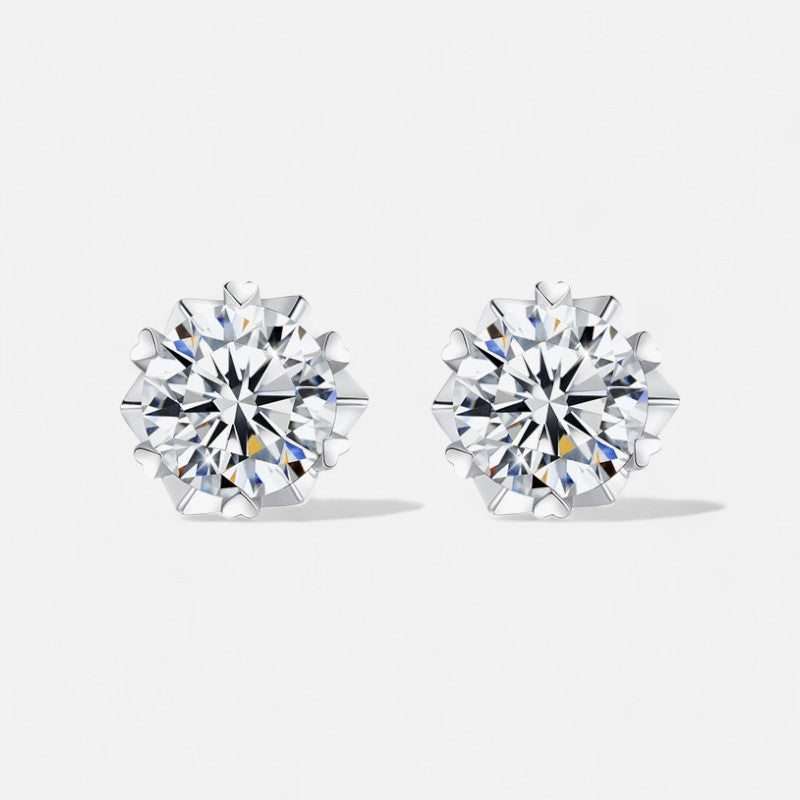 Sterling Silver Radiant Solitaire Earrings - Open Jewellery