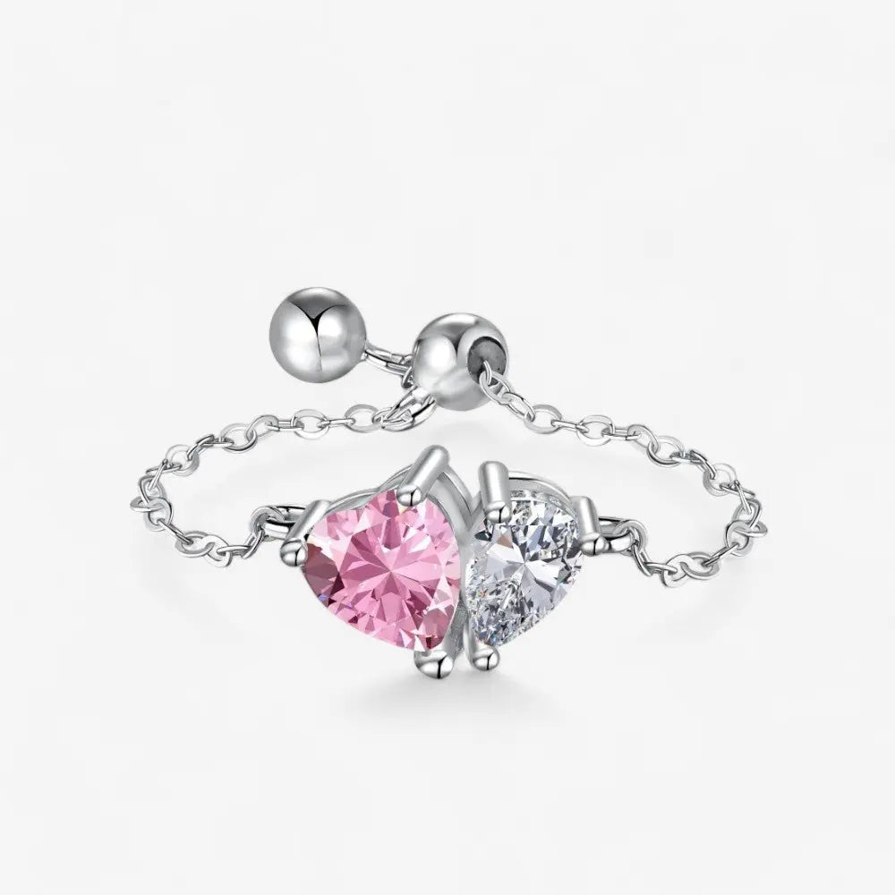 Sterling Silver Twilight Hearts Ring - Dolce Vincita