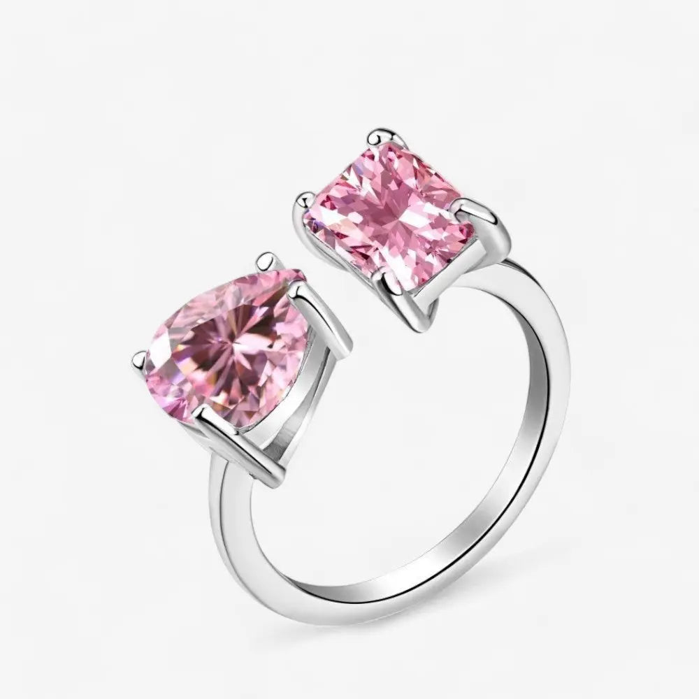 Sterling Silver Twin Sparkle Ring - Dolce Vincita